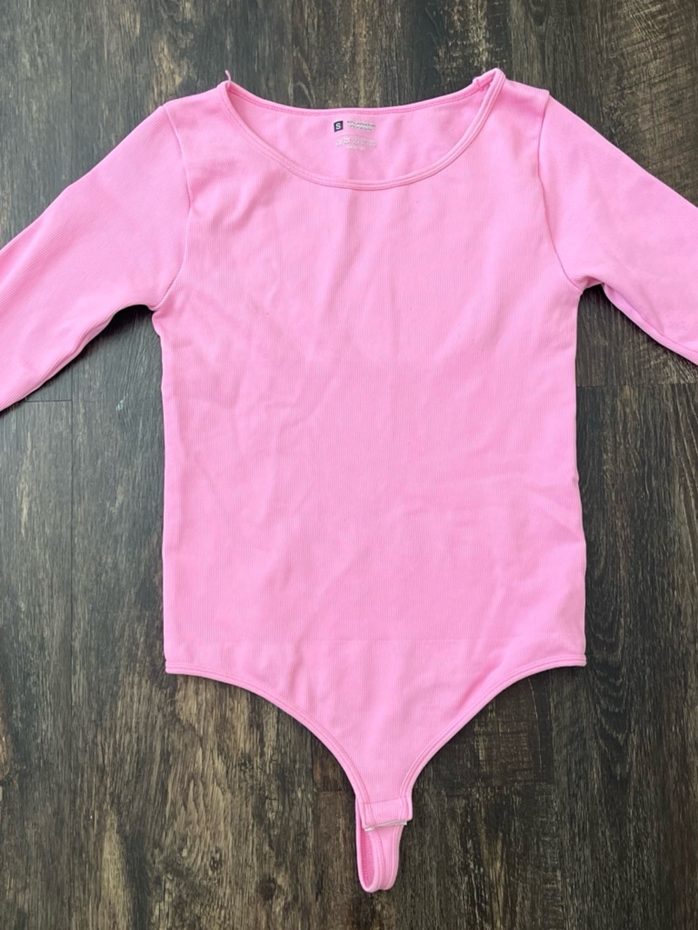 Pink Long Sleeve One-Piece Bodysuit